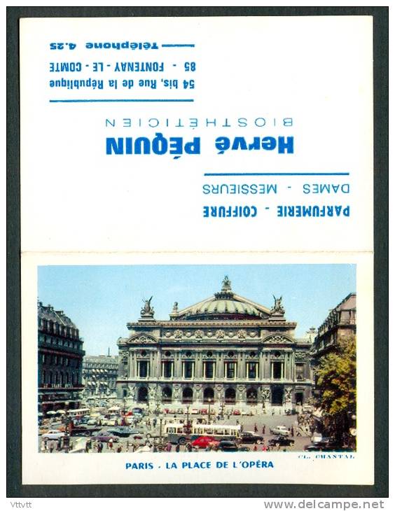 Calendrier Petit Format 1966 : Opéra De Paris, Hervé Péquin, Coiffure, Parfumerie, Fontenay-le-Comte (Vendée) - Kleinformat : 1961-70