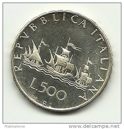 1970 - Italia 500 Lire Argento Caravelle      ---- - 500 Liras