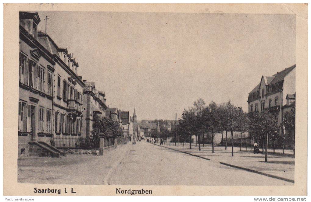 Dép. 57 - SARREBOURG - SAARBURG. - Nordgraben. Carte Allemande. Voyagée 1919 - Sarrebourg
