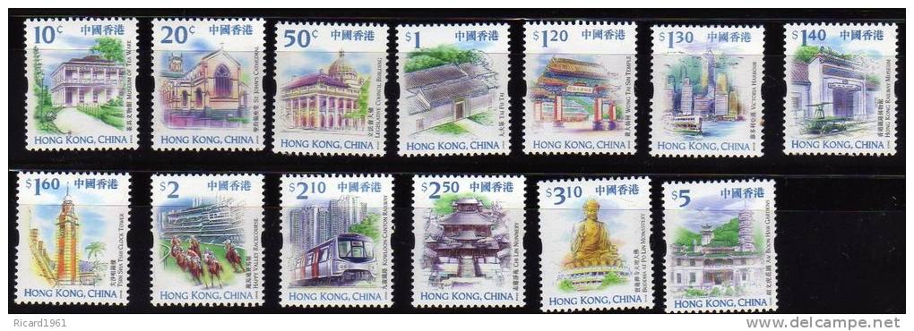 Hong Kong - China - 13 V. - 1999 - Definitive - Landmarks - Scott No. 859-871 - NMH ** - Nuevos