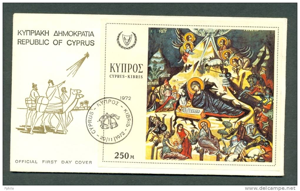 1972 CYPRUS CHRISTMAS FDC - Covers & Documents