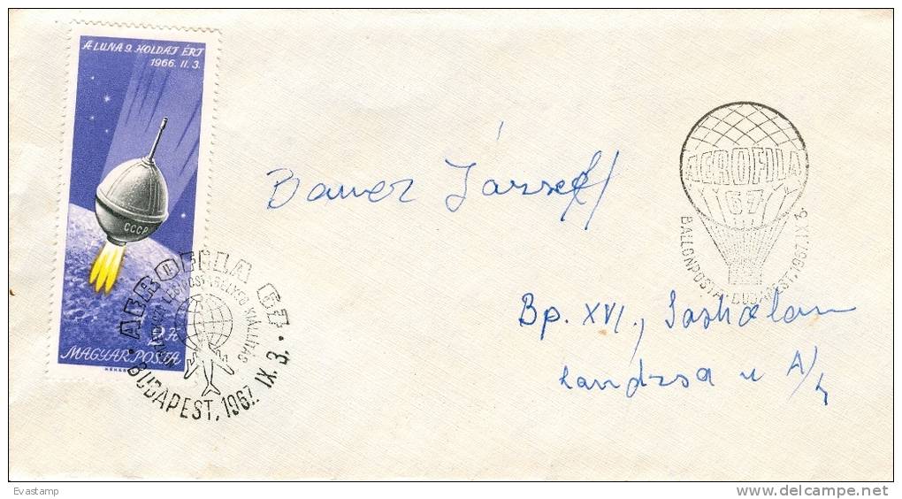 HUNGARY - 1967.Cover - Luna 9-Moonlanding ( With Spec.cancellation:Aerofil A) (Space) Mi 2218 - Tarjetas – Máximo