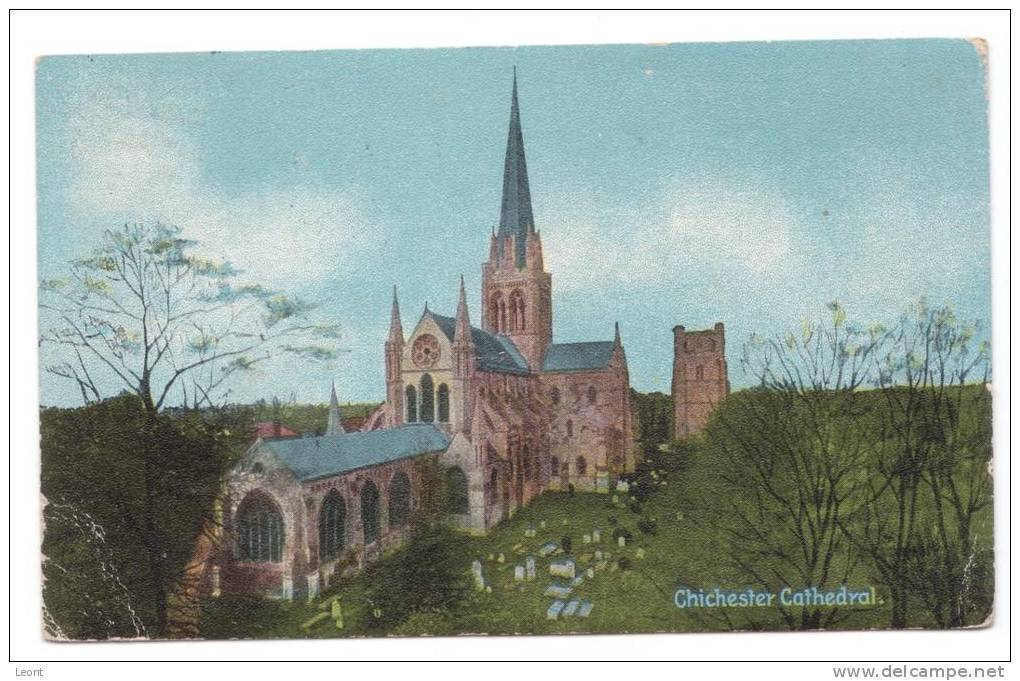 England - Sussex - Chichester - Cathedral - 1909 - Used - Chichester