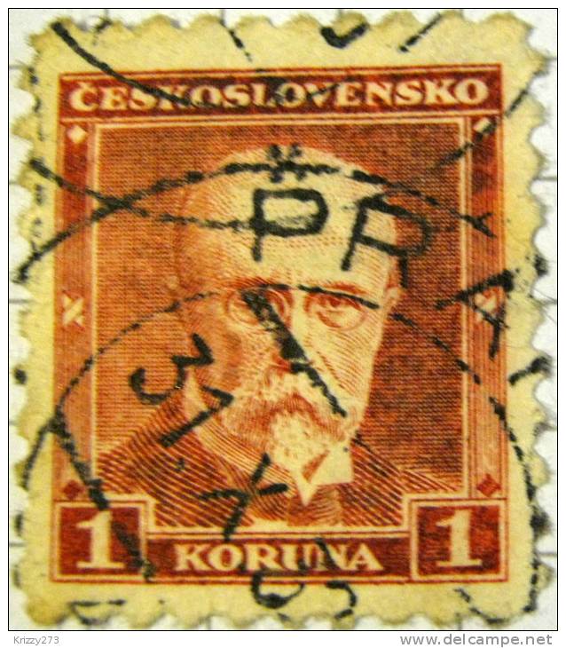 Czechoslavkia 1930 President Masaryk 1k - Used - Ongebruikt