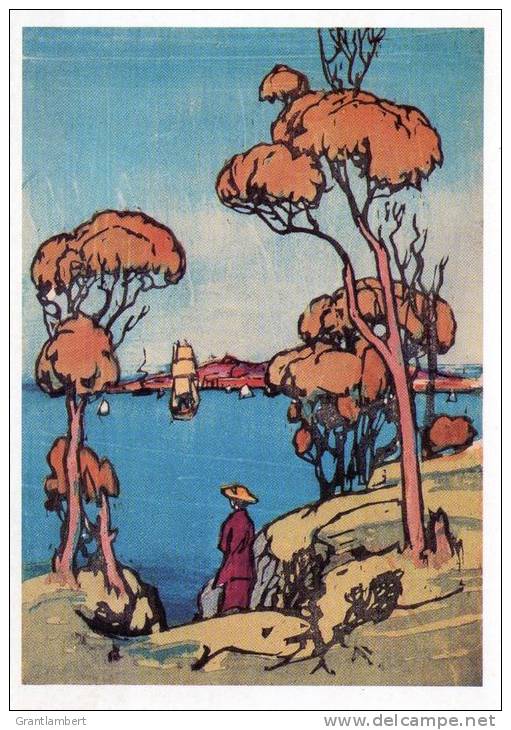 Cremorne, Sydney - 'Lady By The Bay' C1919 By Lionel Lindsay Art Gallery NSW Unused - Sydney