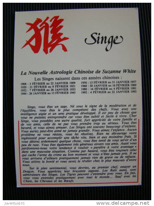 CPSM Astrologie Chinoise-Singe    L881 - Astronomie