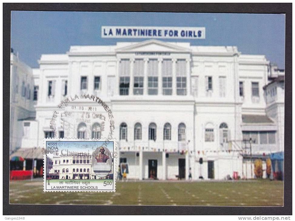 India 2011  LA MARTINIERE SCHOOLS  MAX CARD # 23258 Inde Indien - Briefe U. Dokumente