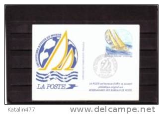 France, - 1993. Les Postiers Autour Du Monde, - Segelljacht With Nice Cancellation-Postal Stationary - Pseudo-entiers Officiels