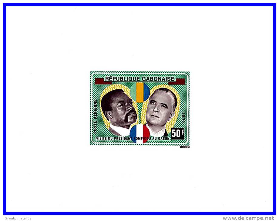 GABON 1971 VISIT OF FRANCE´S PRESIDENT GEORGE POMPIDOU SC# C107 DELUXE SHEET SCARCE MNH - Gabon