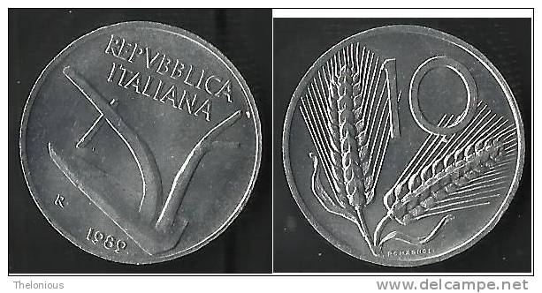 Repubblica Italiana - ITALY - 10 Lire 1989 Spiga-Aratro - 10 Lire