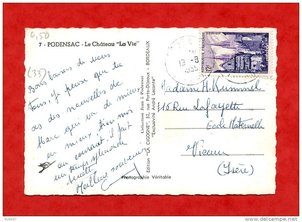 * PODENSAC-Le Château "La Vie"-1955 - Andere & Zonder Classificatie