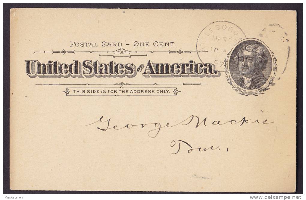 United States Private Postal Stationery Ganzsache Entier FORTNIGHTLY CLUB, ATTLEBORO 1897 (2 Scans) - ...-1900
