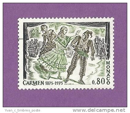 MONACO TIMBRE N° 1008 OBLITERE CENTENAIRE DE LA MORT DE GEORGES BIZET CARMEN - Used Stamps