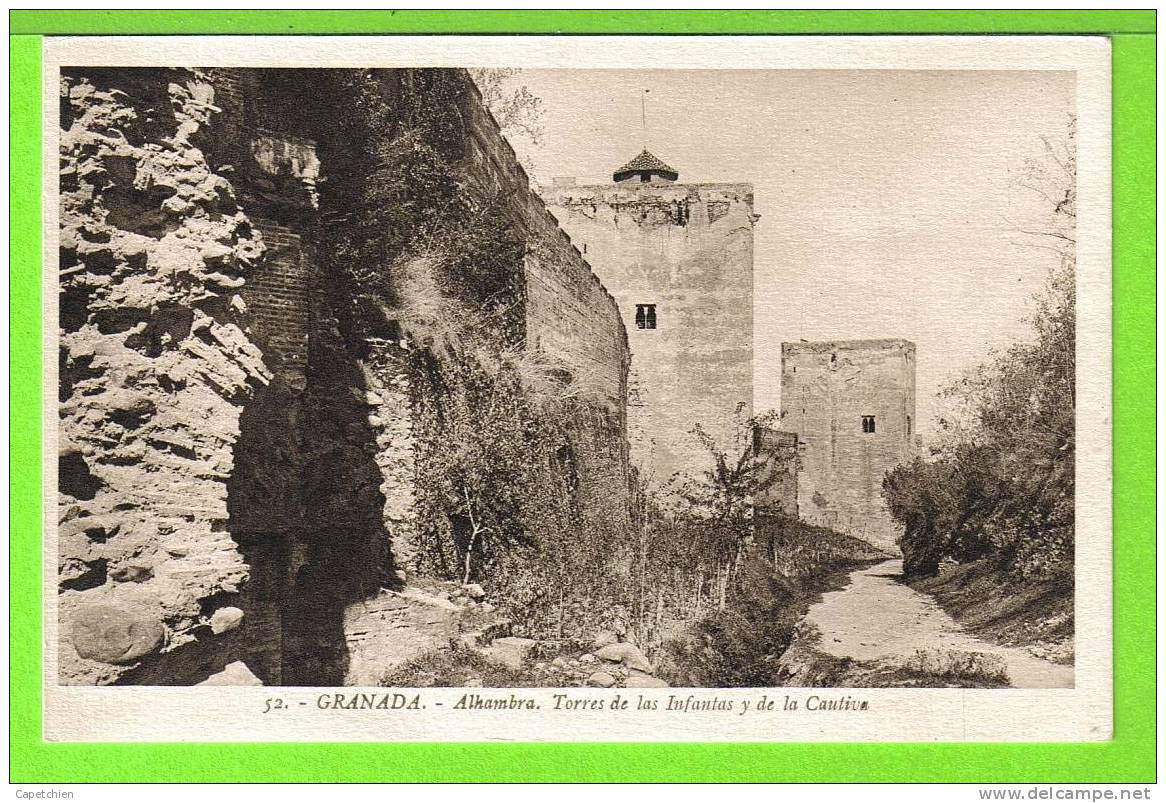 GRANADA / ALHAMBRA / TORRES DE LAS INFANTAS Y DE LA CAUTIVA / Tarjeta Virgen - Granada