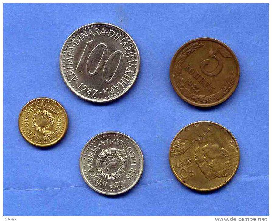 5 Alte Jugoslawische Münzen, Gute Erhaltung - Jugoslawien