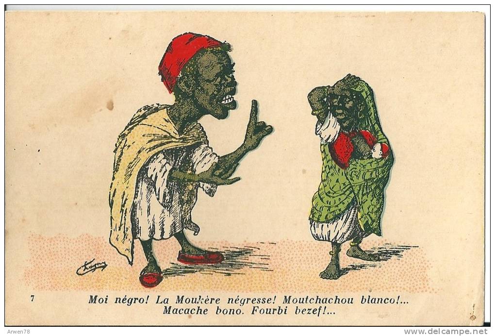 Illustrateur Chagny Alger Algerie Moi Negro La Moukere  Recto Verso - Chagny