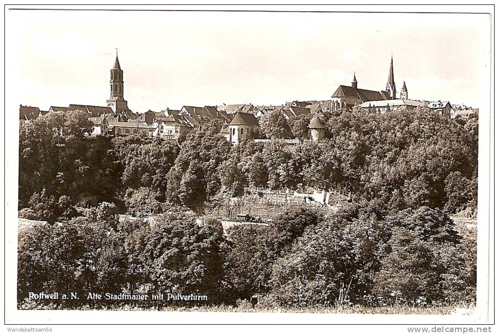 AK Rottweil A. N. Alte Stadtmauer Mit Pulverturm 31. 8. 39. 16 - 17 ROTTWEIL (Neckar) N Nach Bad Oldesloe - Rottweil