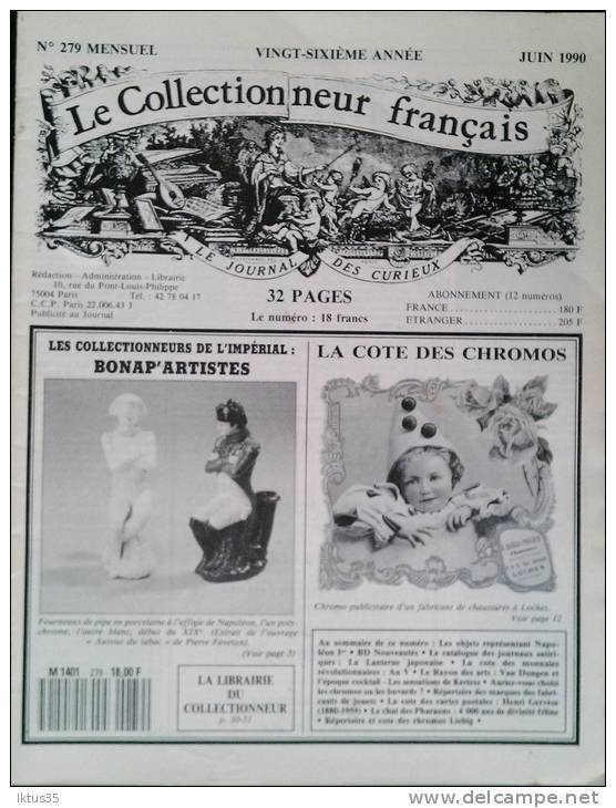 LE COLLECTIONNEUR FRANCAIS-N°279-OBJETS NAPOLEON I-JOURNAL SATIRIQUE:LANTERNE JAPONAISE-REP. MARQUES JOUETS-CPA GERVESE - Brocantes & Collections