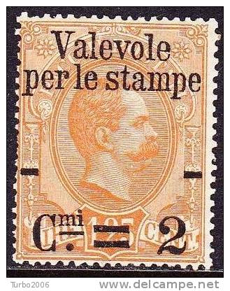 Italy 1890 Packetstamp Of 1884 With Overprint Valevole Per Le Stampe 2 / 1.25 L  MH Y & T 50 * - Nuevos