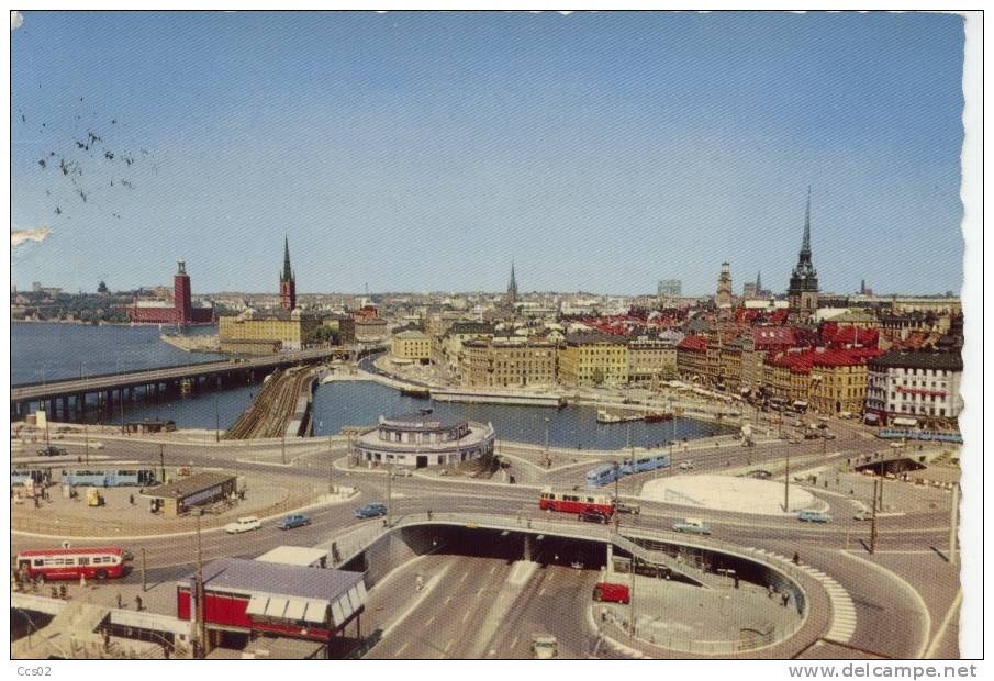 Stockholm Utsik Mot Gamla Staden Och Slussen 1960 - Svezia