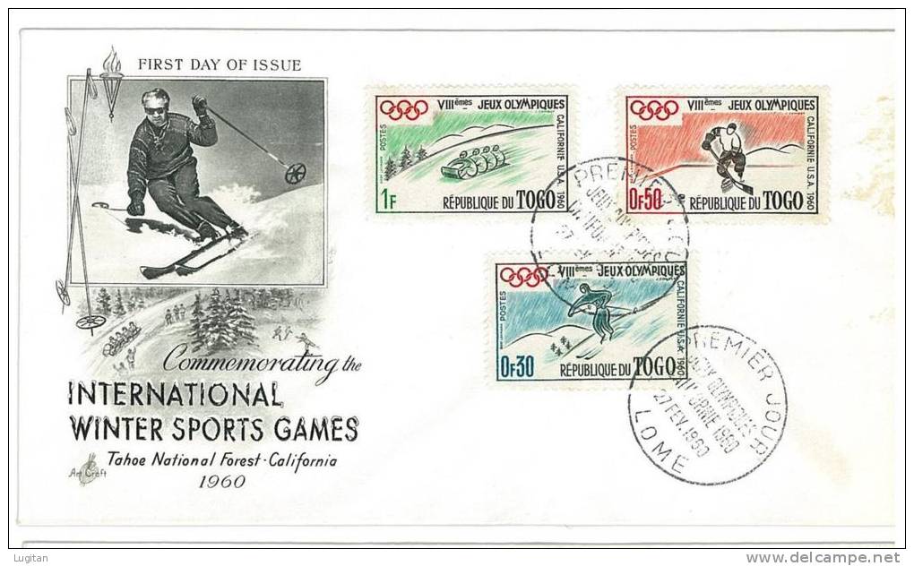 FILATELIA - TEMATICA SPORT - TOGO - OLIMPIADI DI SQUAW VALLEY  ANNO 1960 - Invierno 1960: Squaw Valley