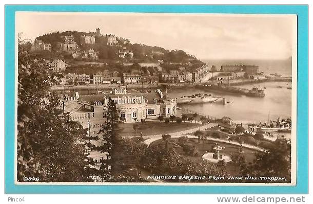 REGNO UNITO TORQUAY CARTOLINA FORMATO PICCOLO VIAGGIATA NEL 1937 - Torquay