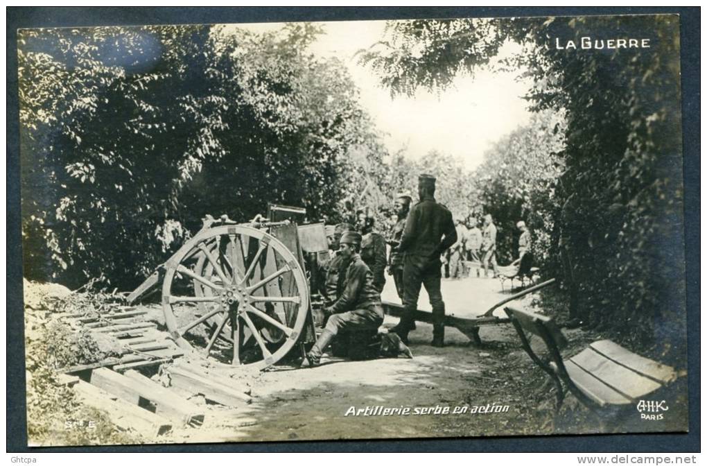 CPA. Carte / Photo.    LA GUERRE. Artillerie Serbe En Action. - Guerre 1914-18