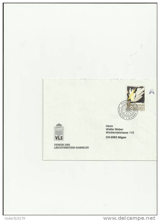 LIECHTENSTEIN 1994-ENVELOPE CIRCULATED VLS POST SERV WITH 1 STAMP OF CHF 0-80 YVERT 1038 POSTMARKED .5.12.94 RE 27 GN - Lettres & Documents