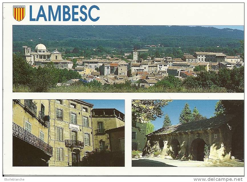 CPM LAMBESC (13) Sous Le Ciel De Provence / Multivues, 3 Photos, Halle De Pierre / 1999 - Lambesc