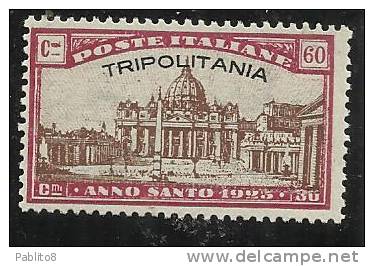 TRIPOLITANIA 1925 ANNO SANTO 60c + 30c MNH - Tripolitaine