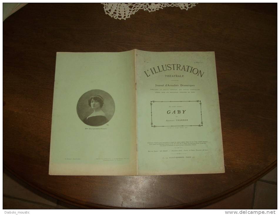 N° 141  Du  12.3.1910       L ' ILLUSTRATION THEÂTRALE   Présente :   GABY - Autores Franceses