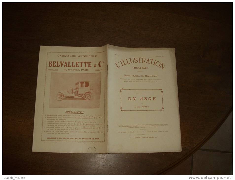 N° 137  Du  22.1.1910       L ' ILLUSTRATION THEÂTRALE   Présente :  UN ANGE - Auteurs Français