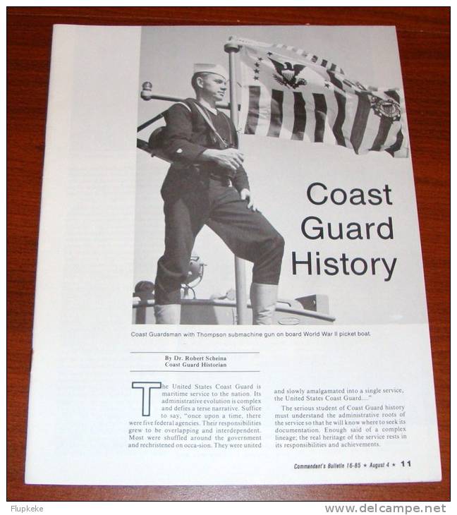 U.S. Coast Guard Commander´s Bulletin 16 August 1985 Coast Guard History - Transportation