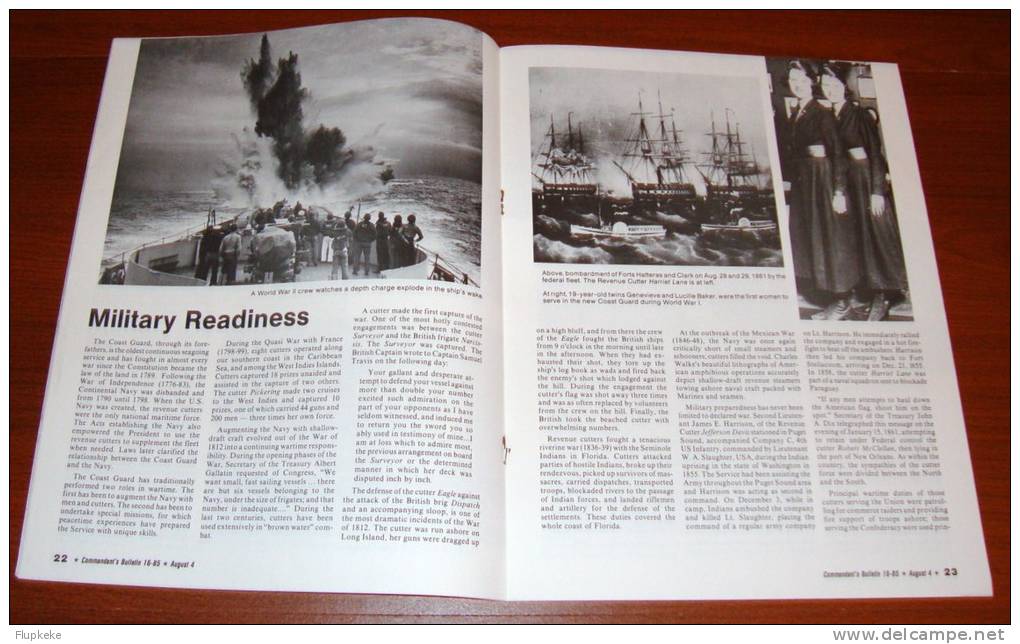 U.S. Coast Guard Commander´s Bulletin 16 August 1985 Coast Guard History - Transports