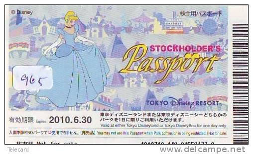 Disney Passeport Entreecard JAPON * TOKYO DISNEYLAND * STOCKHOLDERS  Passport (965) JAPAN * - Disney