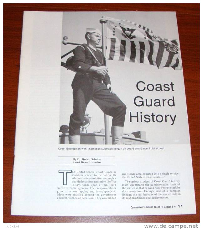 U.S. Coast Guard Commander´s Bulletin 16 August 1985 Coast Guard History - Transports