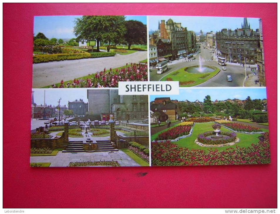 CPSM-ANGLETERRE-SHEFFIELD-MULTI-VUES -VOYAGEE  -PHOTO RECTO / VERSO- - Sheffield