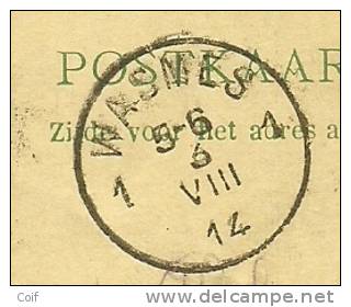 Entier Met Stempel CONTICH  Op 2/08/1914 Naar WASMES Op 3/08/1914 ( één Dag Voor Oorlog)(Offensief W.O.I) - Niet-bezet Gebied