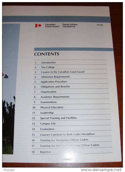 Canadian Coast Guard Officer Training Plan Plan De Formation De La Garde Côtière Canadienne 1984 - Transportation