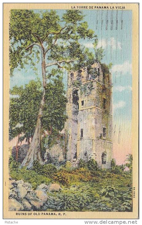 Panama - Ruines Ruins - La Torre De Panama La Vieja - Stamp & Postmark 1941 - 2 Scans - Panama