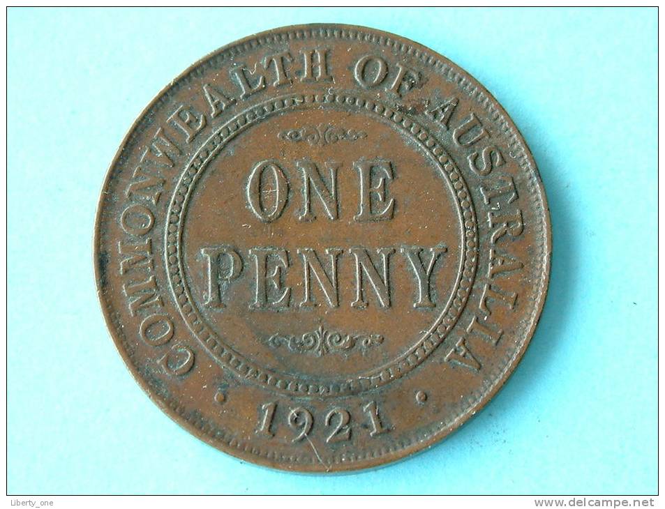 1921 - ONE PENNY / KM 23 ( Uncleaned Coin / For Grade, Please See Photo ) !! - Penny