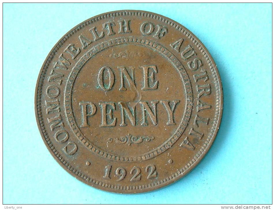 1922 - ONE PENNY / KM 23 ( Uncleaned Coin / For Grade, Please See Photo ) !! - Penny