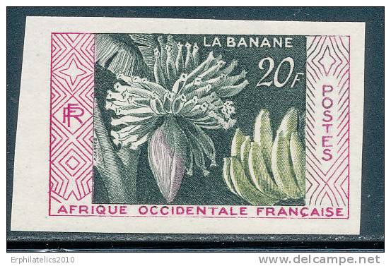 FRENCH WEST AFRICA 1958 BANANAS  AND FLOWER SC# 78 IMPERF VF MNH SCARCE - Africa (Other)