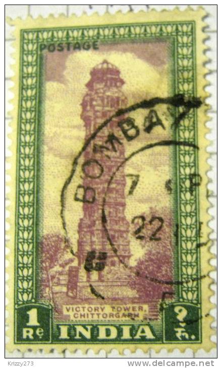 India 1949 Victory Tower Chittorgarh 1r - Used - Used Stamps