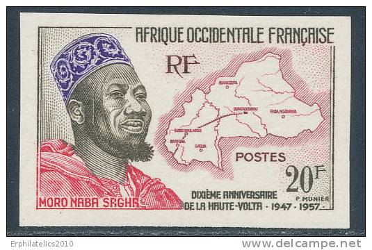 FRENCH WEST AFRICA 1958 MORO MABA AND MAP SC# 84 IMPERF  VF MNH SCARCE - Africa (Other)