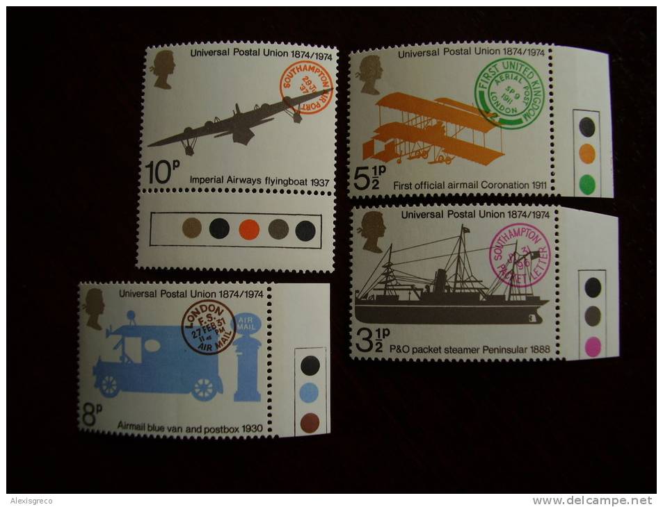 GB 1974 CENTENARY Of UNIVERSAL POSTAL UNION  Issue FOUR  Stamps To 10p. - Unclassified