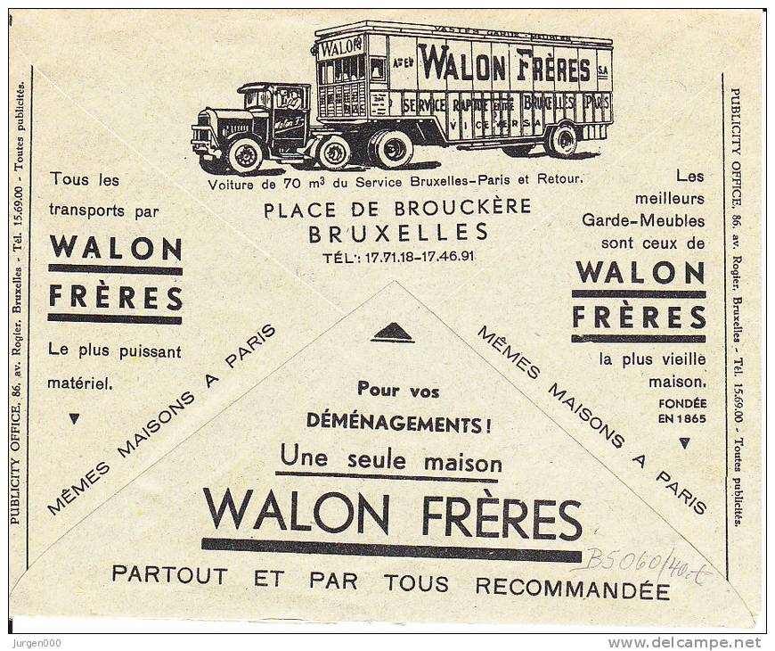 België, Transport Walon Freres, Bestuur Der Checks 1938 (4771) - Trucks