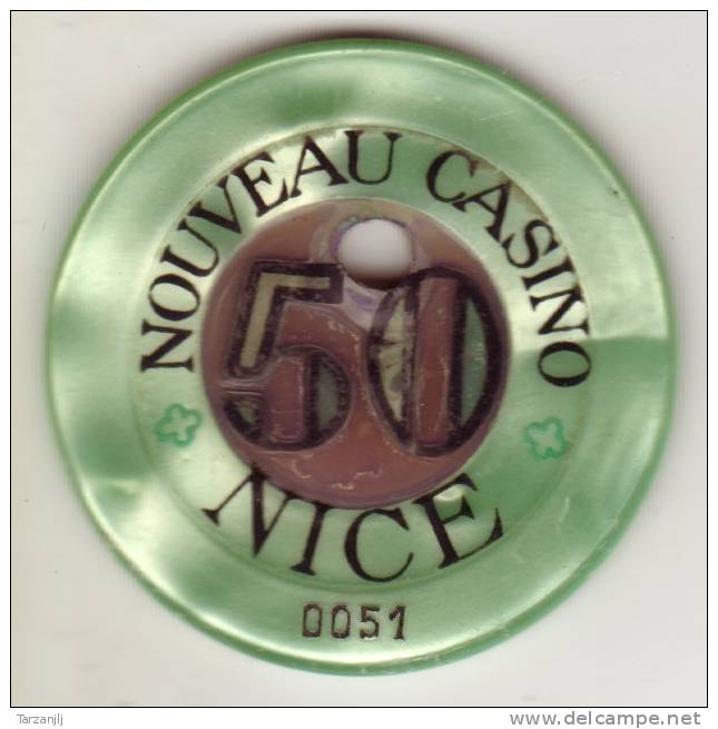 Ancien Jeton Backélite De 50 Francs Nouveau Casino De Nice (Alpes Maritimes 06) - Casino