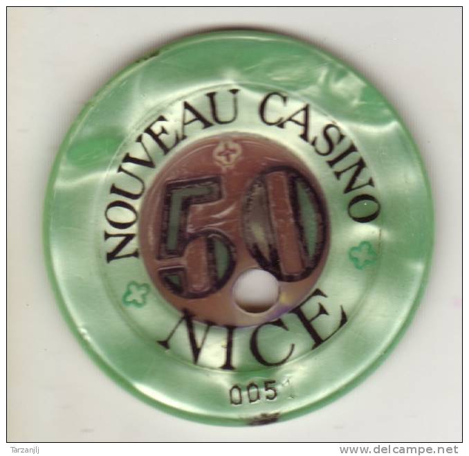 Ancien Jeton Backélite De 50 Francs Nouveau Casino De Nice (Alpes Maritimes 06) - Casino