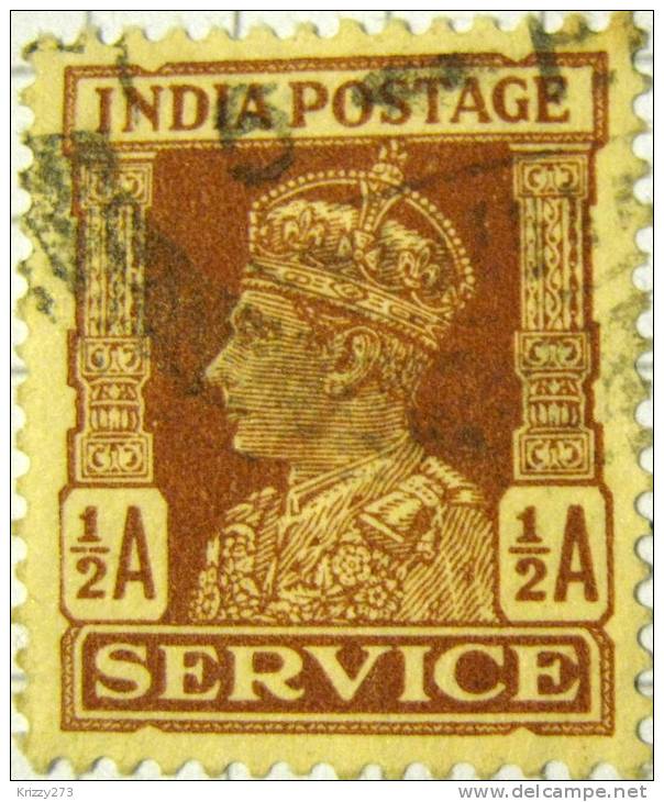 India 1939 King George VI Official 0.5as - Used - 1936-47 Roi Georges VI